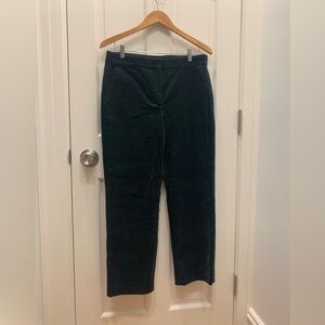 J. Crew Velvet Pants in Deep Green